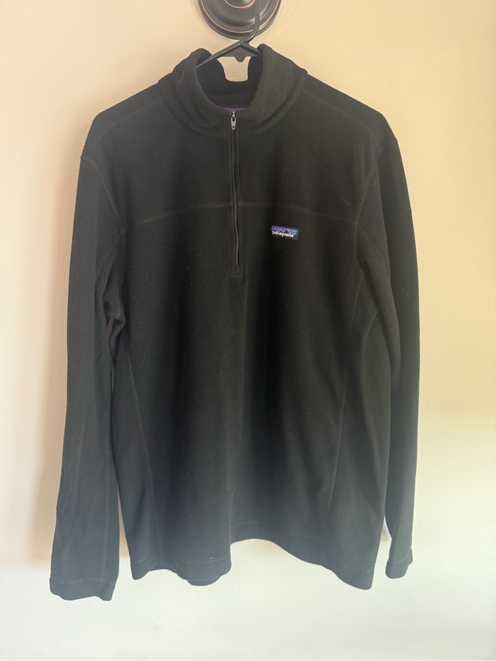 Patagonia Mens Micro D Quarter Zip Fleece Pullover Black Large 26176